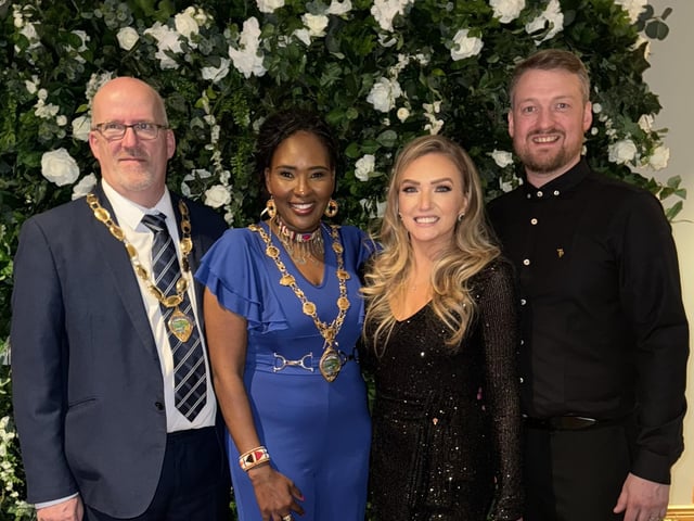 Event organiser Roisin Rosborough with her husband Richard Rosborough, alongside Mayor Lilian Seenoi Barr and her husband Paul Barr.