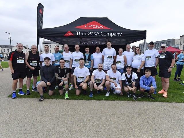 Competitors from The Lycra Company who took part in 2025 Waterside Half Marathon.  Photo: George Sweeney