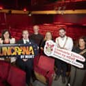 (From left to right) Anthony Doherty (Buncrana Cinema/ NTE Committee), Sophie Gallagher (Night-time Economy advisor DCC), Fionán Bradley (local councillor), Luke Timlin (Buncrana Town Team), Bernie Doherty (The Exchange Buncrana/ Night time economy committee), Jack Murray (Cathaoirleach, Inishowen MD), Rois Deeney (Buncrana Town Team), pictured at a launch to promote night life in Buncrana, Co Donegal. Photo by Joe Dunne 24/06/25