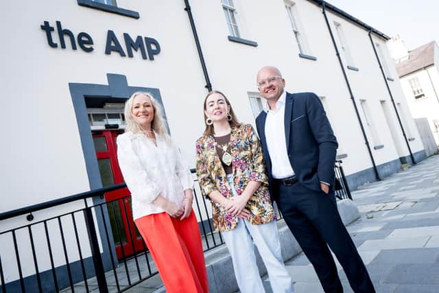 TSA Technical Director Sarah Barrett, Mayor Grace Uí Niallais, and TSA Managing Director, Tom Stokes.