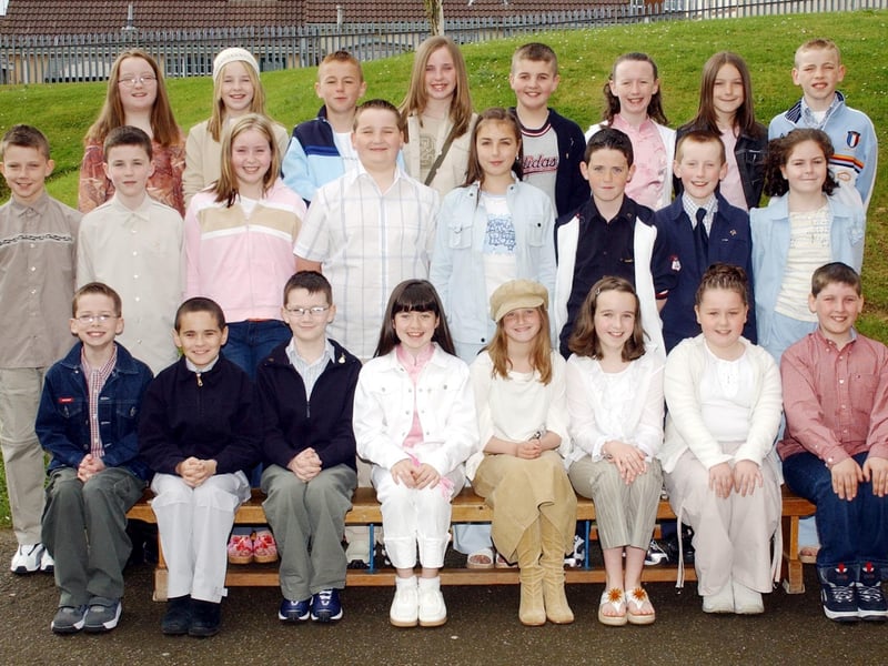 Pupils from Holy Family Primary School who were confirmed by Most Rev. Dr Francis Lagan, Auxiliary Bishop of Derry in Holy Family Church, Ballymagroarty.