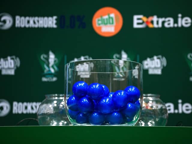 Draw balls are seen before the Club Orange Men's and Women's FAI Cup Second Round Draws at the Irish Sports Campus Conference Centre in Abbotstown, Dublin. Photo by Sam Barnes/Sportsfile