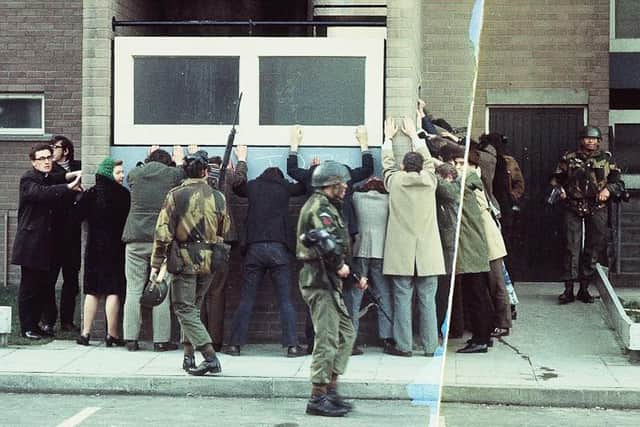Denis Bradley, on the left hand side of the photograph, on Bloody Sunday.