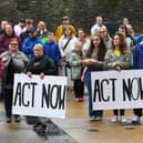 Some of the attendance, in Guildhall Square, at a previous Caleb's Cause rally calling for legal protection for young people with Special Educational Needs who have disabilities in Northern Ireland beyond the age of 19. Photo: George Sweeney