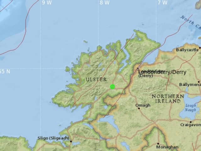 A 1.1M magnitude earthquake was recorded in Donegal on Thursday evening.