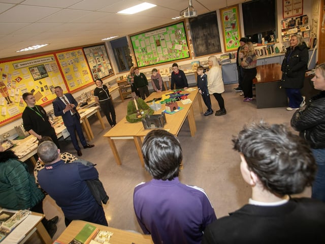 Mr. Peter Smith, pictured addressing parents in the HIstory Department during Open Night.
