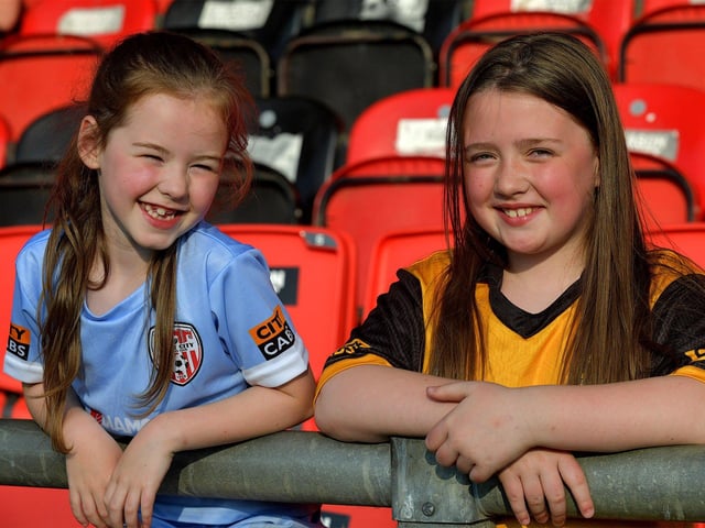 Fans in the Ryan McBride Brandywell Stadium for the Derry City versus Bohemian game on Friday evening. Photo: George Sweeney. DER2322GS – 133