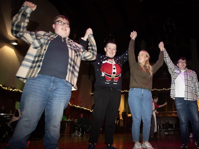 Taking part in one of the 'dance offs' competitions at Friday night's event.