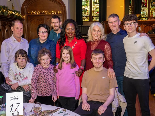 The Mayor Councillor Lilian Seenoi-Barr hosted a Christmas Community event at the Guildhall for people from across the Derry City and Strabane District Council area on Sunday. Picture Martin McKeown. 01.12.24 : Mayor's Community Christmas Party