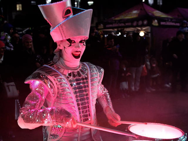 The ever popular Spark! perform at the Halloween carnival parade ‘On the Ninth Wave’ on Monday evening.  Photo: George Sweeney.  DER2244GS – 093