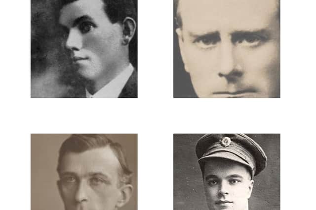 Clockwise from top left, Richard Barrett, Liam Mellows, Joe McKelvey and Rory O'Connor.