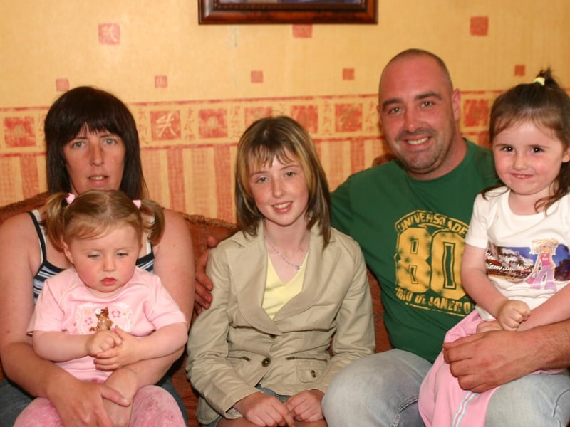 Birthday Girl Gemma  with mum Lonia  Ellie dad Stephen and Aimee 6918dd : Parties in Derry in July 2005.