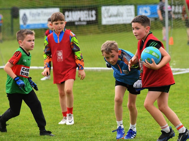 Children enjoy the activities at Doire Trasna Kellogs Cúl Camp. Photo: George Sweeney