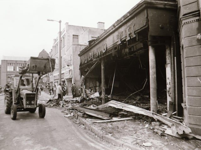 Bomb explosion in Strabane town centre.