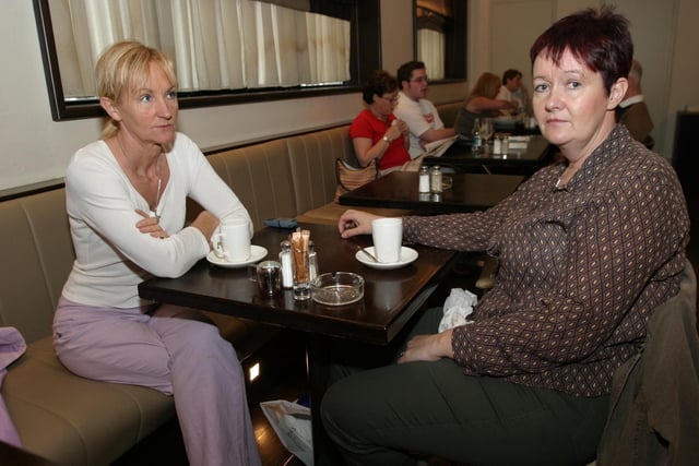 PubEye: Lorna Callaghan and Mena Heaney. Folks out enjoying a tasty meal and few drinks at The Exchange.