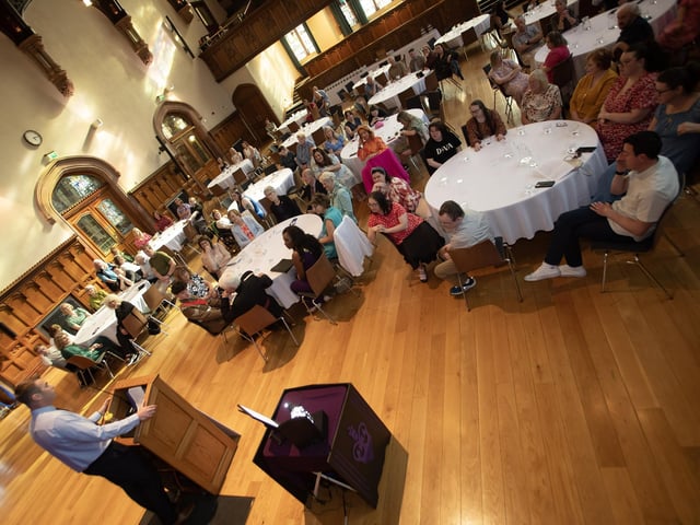 FDST manager Christopher Cooper addressing the attendance at last week's event in the Guildhall.