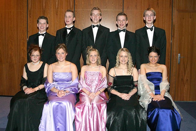 From left (seated), Rachel Hutton, Samantha Hutchison, Elaine McSparron, Claire Moore, and Laura Bell.  Back row, Andrew Nesbitt, Greg Bresland, Conor Agnew, David Marshall and John McClean. (0402T09)