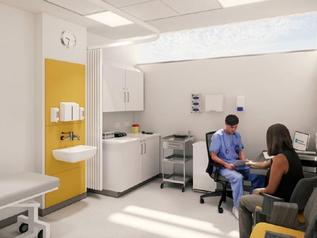 An artist's impression of how the new Cityside Health Hub at Fort George in Derry will look.