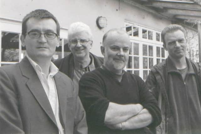 Feargal Sharkey, Tom Collins, John Peel and Vinny Cunningham at Peel Acres (2000)