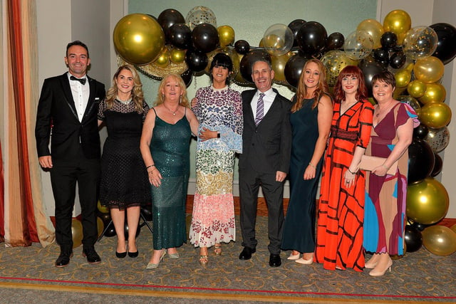 Teaching staff pictured at the Crana College Formal held in the Inshowen Gateway Hotel on Friday evening last. Photo: George Sweeney.  DER2239GS – 084