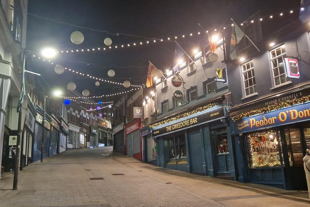 Christmas lights around Derry, bringing in the festive cheer.