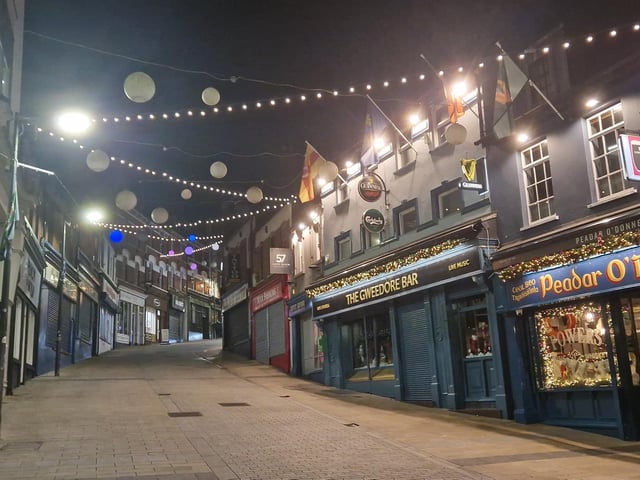 Christmas lights around Derry, bringing in the festive cheer.