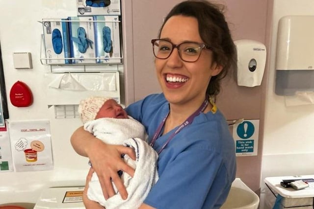 Baby Molly pictured with Dr Esther McNeill