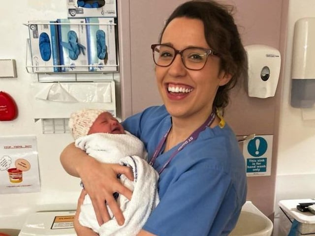 Baby Molly pictured with Dr Esther McNeill