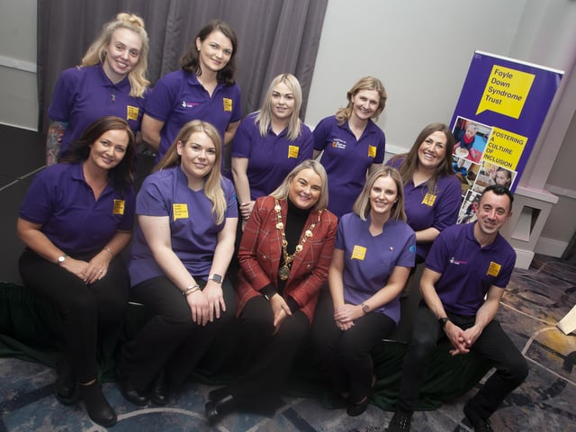 The Mayor with representatives of Foyle Down Down Syndrome Trust.