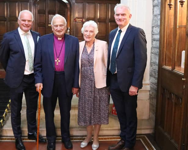 Lord Eames with Lady Eames and sons Niall and Michael - left and right respectively