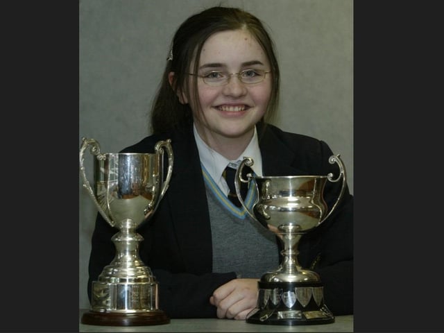 Christina Tedders of the City Acadamy and the Doherty School of Music winner of the Descant recorder 12 - 14, treble recorder 12 - 14, piano 12 - 14, violin 12 - 14 and the Best overall Instrumentalist at the  Moville Feis.  (0705JB43)