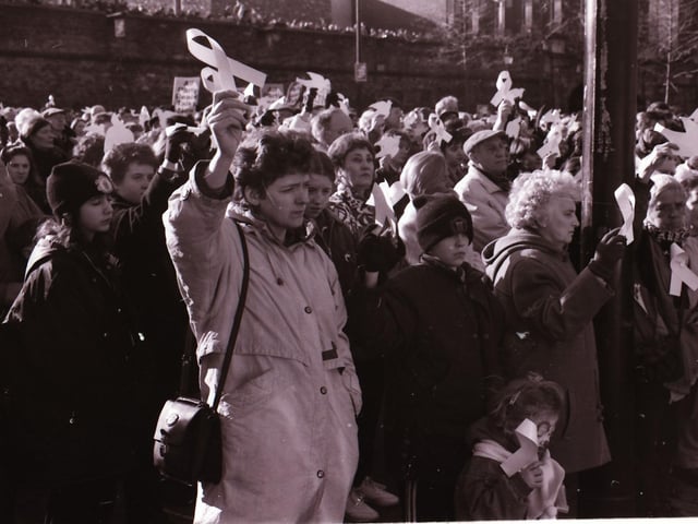 Peace Rally held at the Guildhall Square back in 1996.