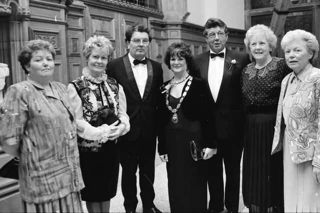 John and Pat Hume among guests with Mayor, Annie Courtney, at a charity ball in the Guildhall.