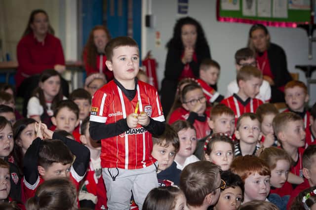 Young Jack asking the Derry players ‘Who is the best coach you played under?’ during Monday’s Q&A.