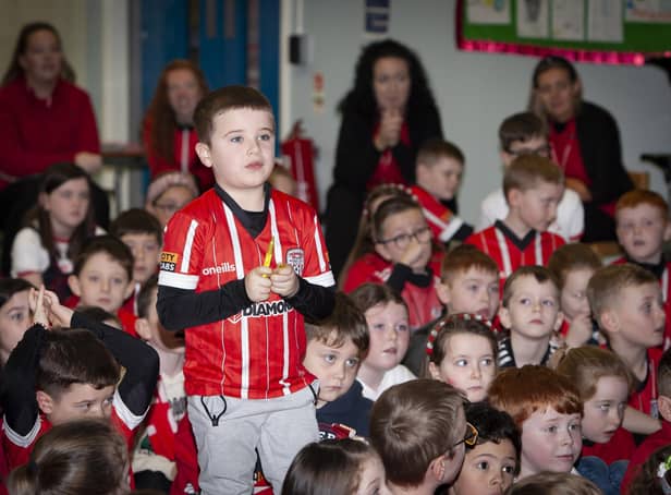Young Jack asking the Derry players ‘Who is the best coach you played under?’ during Monday’s Q&A.