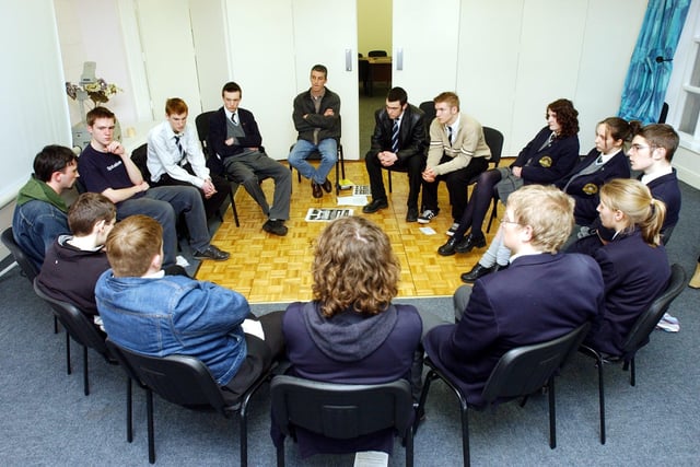Students in discussions in 2003.