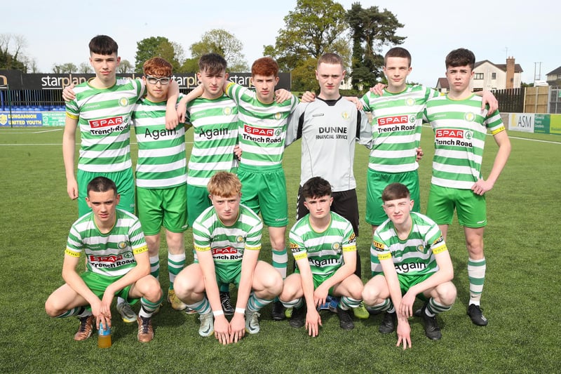 Top Of The Hill Celtic team which defeated St Oliver Plunkett in the NIBFA Youth League U16 Cup Final.