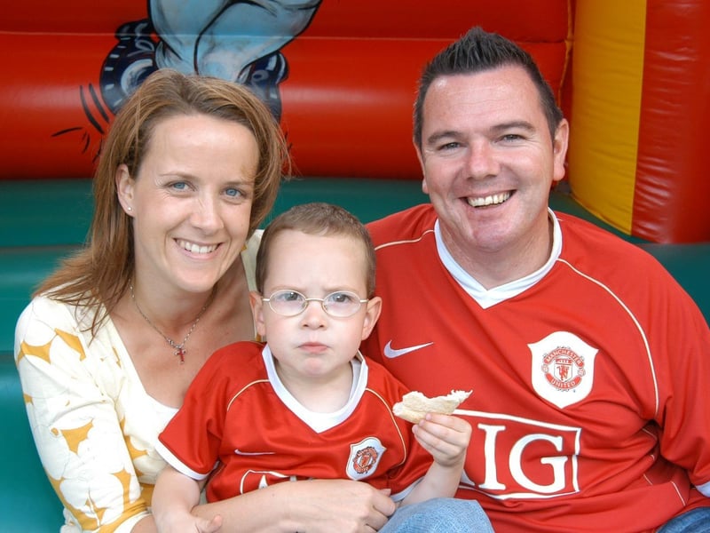 Aidan Lynch celebrating his birth with a bouncy castle.