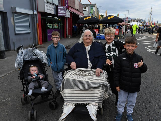 Members of the Holmes family visiting the Foyle Maritime Festival.  Photo: George Sweeney