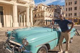 Clive on location in Havana for BBC Two series Clive Myrie’s Caribbean Adventure.