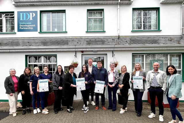 Representatives from Inishowen Development Partnership and local employers highlighting the Inishowen Job Fair, which will take place on Saturday, April 26, from 10am to 1pm, in the Inishowen Gateway Hotel in Buncrana.