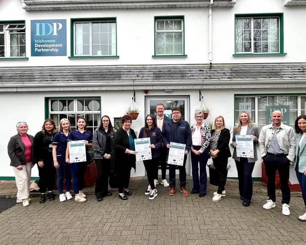 Representatives from Inishowen Development Partnership and local employers highlighting the Inishowen Job Fair, which will take place on Saturday, April 26, from 10am to 1pm, in the Inishowen Gateway Hotel in Buncrana.