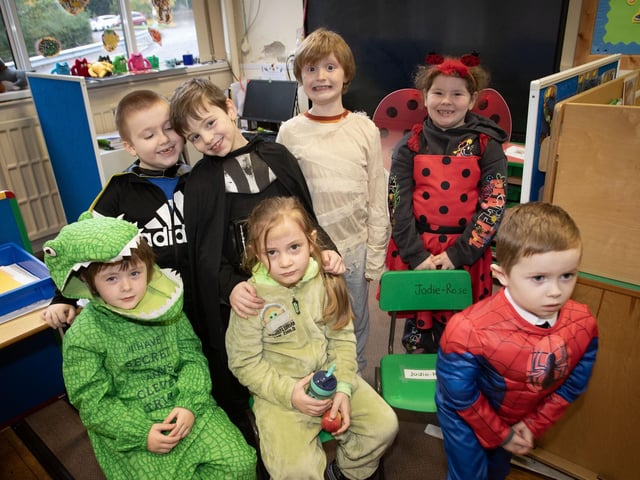 The Little Acorns class in full costume mode on Thursday at Model PS.