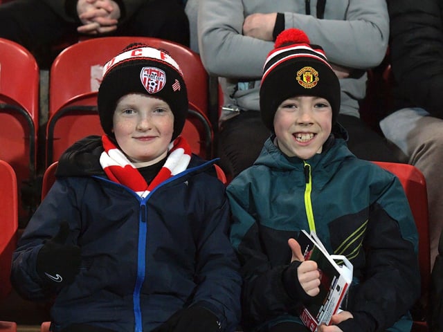 Young fans at the Brandywell for Derry City’s game against Waterford. Photo: George Sweeney