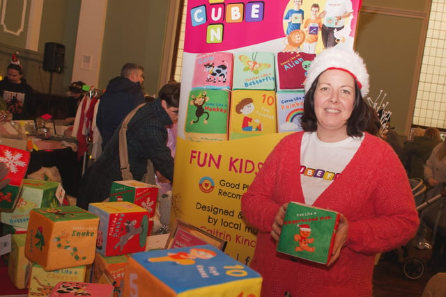 Caitrin Kincaid, owner and designer of Cube Fun, at the Derry Business Collective’s Christmas Market in St. Columb’s Hall, on Sunday December 3.