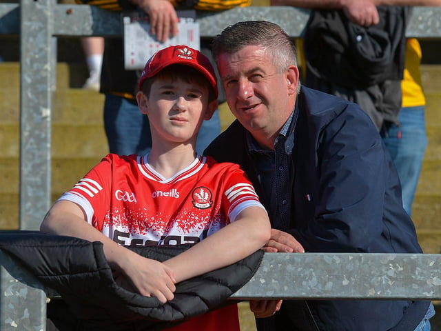 Derry fans at the game against Donegal. Photo: George Sweeney