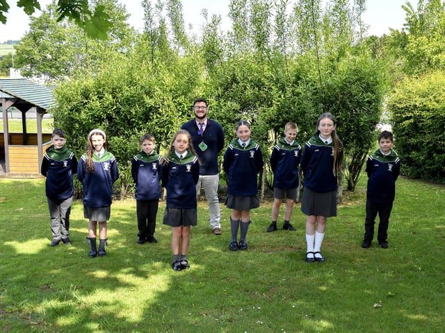 Mr O'Neill's P7 pupils at St Columba's Primary School.