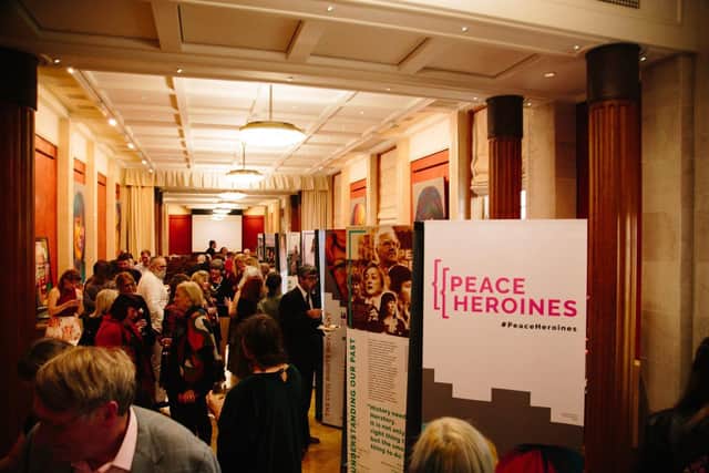 The launch of the Peace Heroines exhibition in Stormont. Photo by Steve O'Connor.