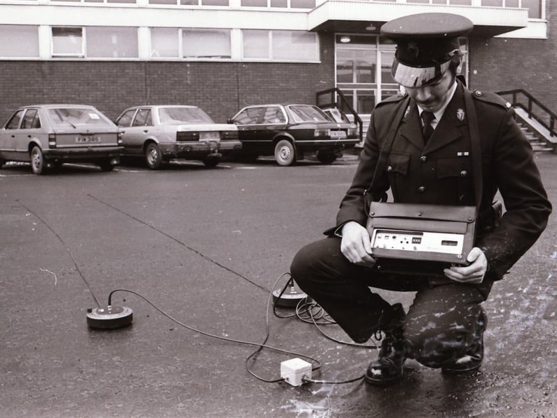 Police showcasing a new mercury speed trap.