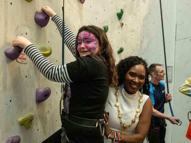The Mayor Councillor Lilian Seenoi-Barr hosted an Inclusive Birthday Party in the Foyle arena where children and young people from the ages of four to eighteen enjoyed a range of activities in association with the Mayoral Charity, BUD Club. Picture Martin McKeown. 12.01.24